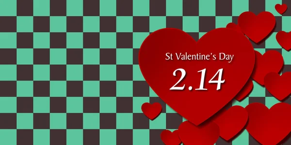 Valentine Heart Event Fevereiro Fundo — Vetor de Stock