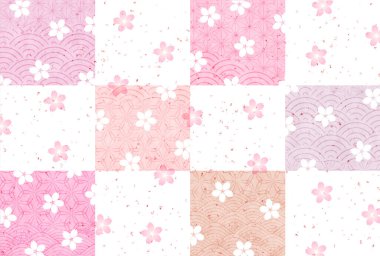 Kiraz ağacı Japon desenli bahar arkaplanı