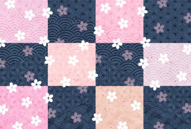 Kiraz ağacı Japon desenli bahar arkaplanı