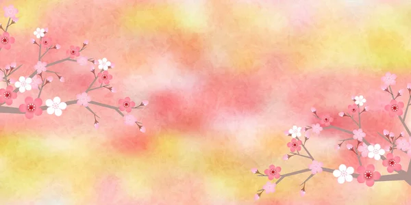 梅の木春の花の背景 — ストックベクタ
