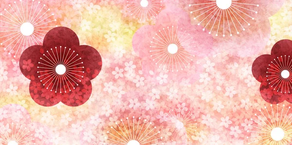 Цветок Сакуры Японском Бумажном Фоне — стоковый вектор