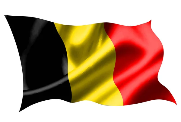 Belgiens Nationella Flagga Siden Ikon — Stock vektor