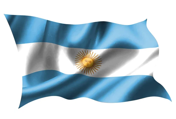 Ícone Seda Bandeira Nacional Argentina — Vetor de Stock