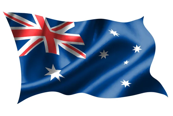 Ícone Seda Bandeira Nacional Austrália —  Vetores de Stock