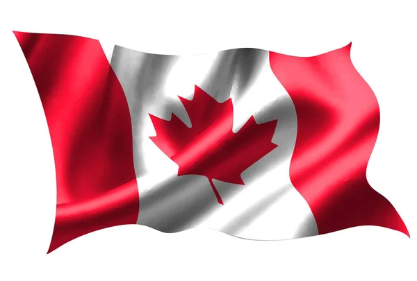 Canada National Flag Silk Icon — Stock Vector