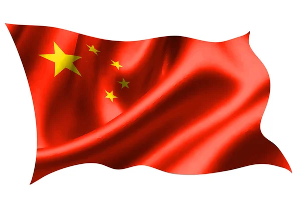 中国国旗絹アイコン — ストックベクタ