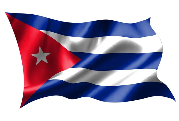 Ícone Seda Bandeira Nacional Cubana — Vetor de Stock