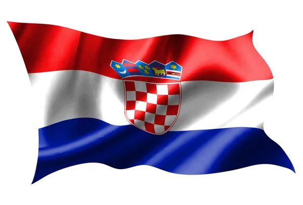 克罗地亚国旗丝绸图标 — 图库矢量图片