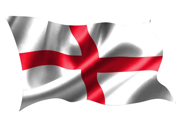 Αγγλική Εθνική Σημαία Μεταξωτή Εικόνα — Διανυσματικό Αρχείο