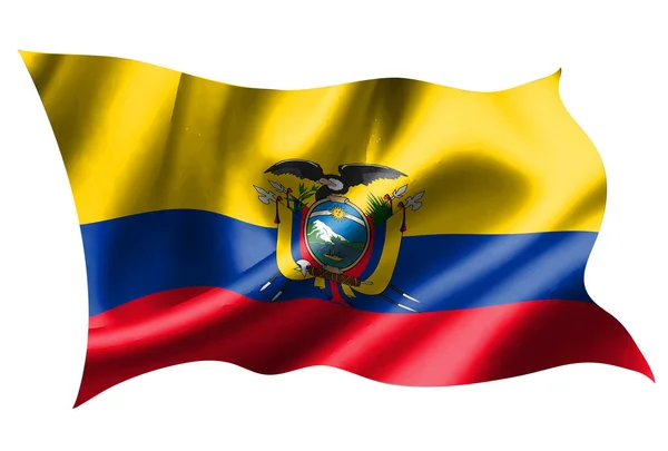 Icono Seda Bandera Nacional Ecuatoriana — Archivo Imágenes Vectoriales