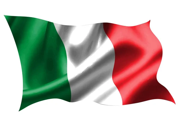 Italia Bandiera Nazionale Icona Seta — Vettoriale Stock