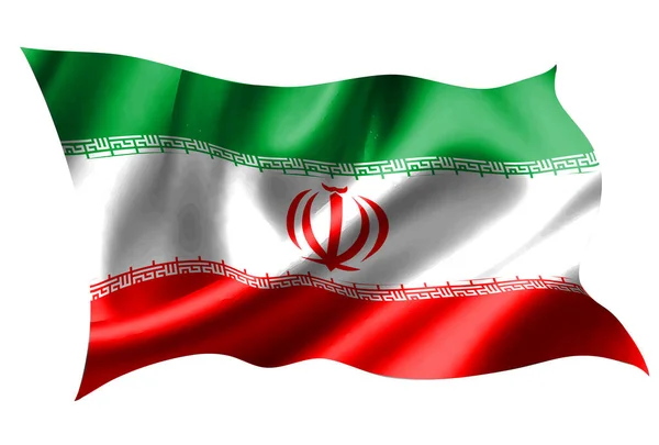 Ícone Seda Bandeira Nacional Irã — Vetor de Stock