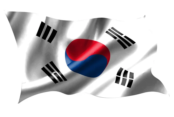 Koreansk Nationalflagga Siden Ikon — Stock vektor