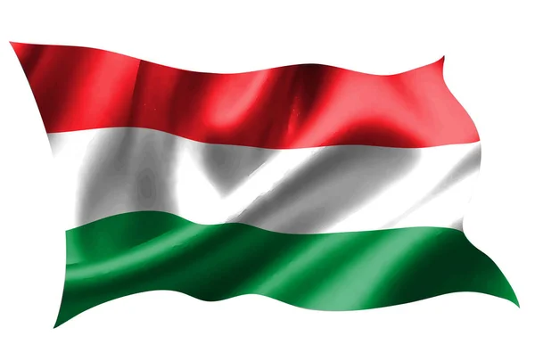Ungerns Nationella Flagga Siden Ikon — Stock vektor
