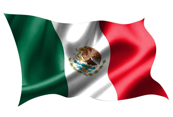メキシコ国旗シルクアイコン — ストックベクタ