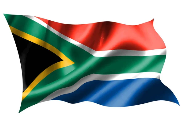 South Africa National Flag Silk Icon — Stock Vector