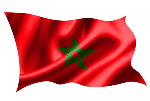 Marokkó Nemzeti Zászló Selyem Ikon — Stock Vector