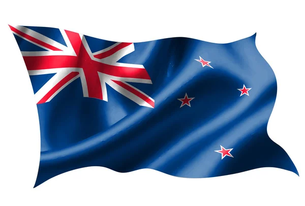 Nový Zéland Národní Vlajka Ikona Hedvábí — Stockový vektor