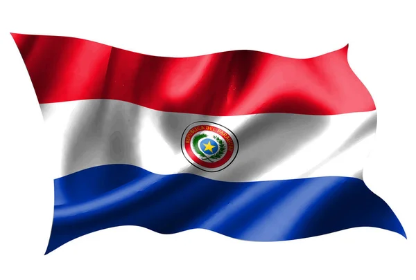 Paraguay Nationale Vlag Zijde Pictogram — Stockvector