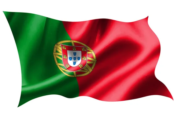 Ícone Seda Bandeira Nacional Portugal —  Vetores de Stock