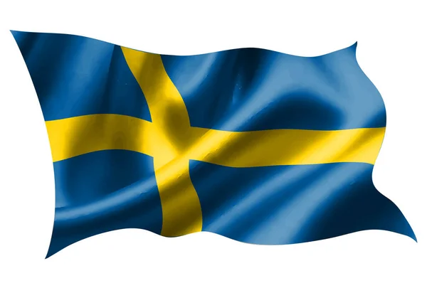 Sverige Nationell Flagga Siden Ikon — Stock vektor