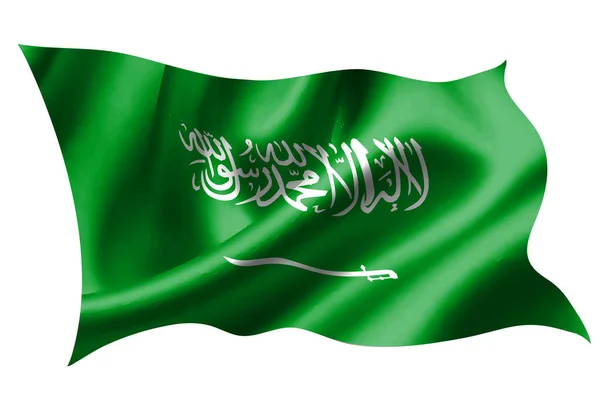 Arabia Saudita Bandera Nacional Icono Seda — Archivo Imágenes Vectoriales