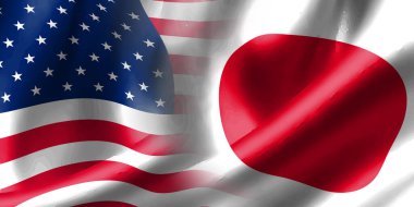 Amerikan ulusal bayrağı Japonya arka planı