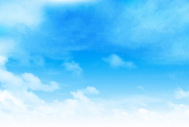 Gökyüzü mavi manzara arka planını bulutlandırır