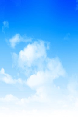 Gökyüzü mavi manzara arka planını bulutlandırır