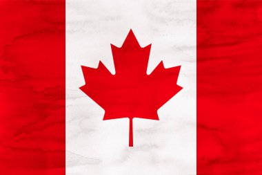 Kanada Ulusal Bayrağı suluboya Japon kağıdı