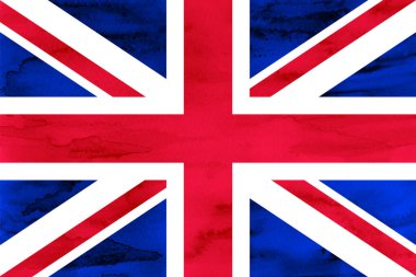 İngiltere Ulusal Bayrağı suluboya Japon kağıdı