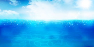 Deniz yazı mavi manzara arka planı