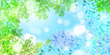 Ortanca yağmurlu mevsimlik çiçek arkaplanı 