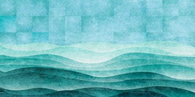 Deniz dalgası Japon kağıt arka planı 