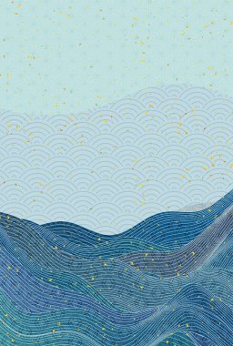 Deniz dalgası Japon modeli yaz ziyareti 