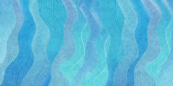 海浪日本图案夏季贺卡 — 图库矢量图片