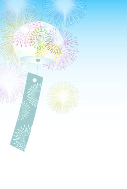 Havai fişekler yaz tebrikleri yaz arkaplanı 