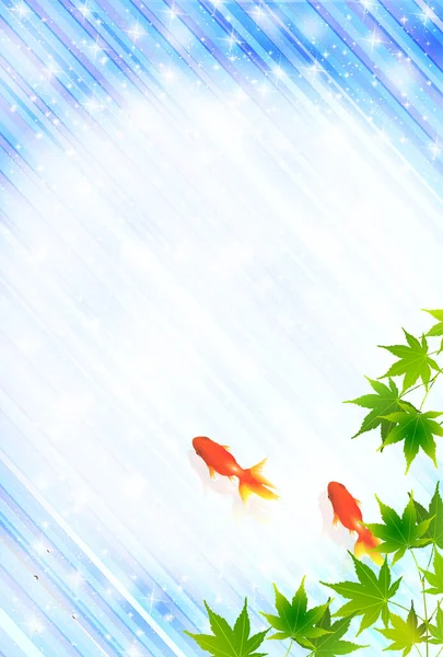 Goldfish Verano Saludos Japonés Papel Fondo — Archivo Imágenes Vectoriales