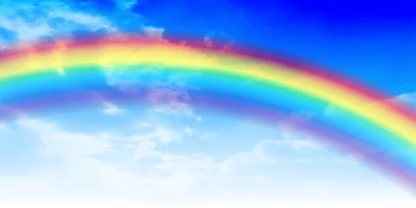 Rainbow Himmel Moln Landskap Bakgrund — Stock vektor