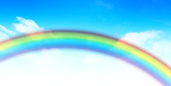 Rainbow Sky Cloud Landscape Background — Stock Vector