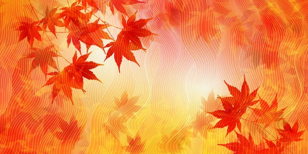 Feuilles Automne Érable Papier Japonais Fond — Image vectorielle