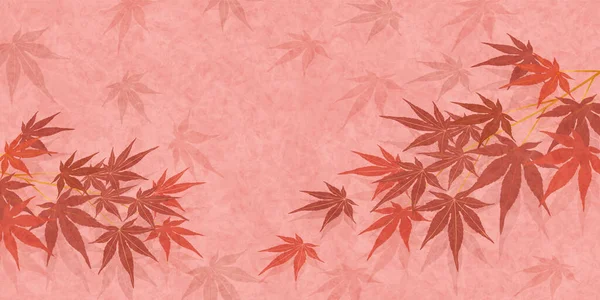 Φθινόπωρο Φύλλα Σφενδάμου Ιαπωνικό Φόντο Χαρτί — Διανυσματικό Αρχείο