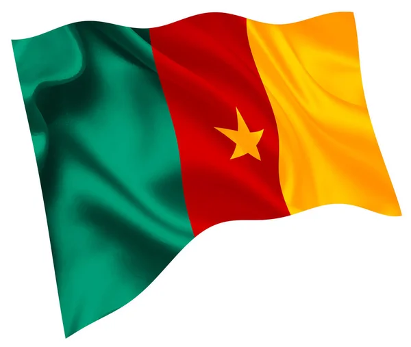 Bandiera Nazionale Del Camerun Icona Mondiale — Vettoriale Stock