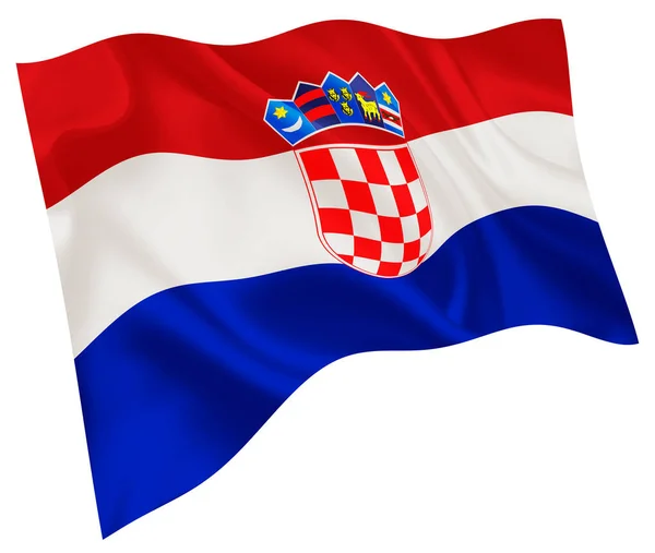 克罗地亚国旗世界图标 — 图库矢量图片