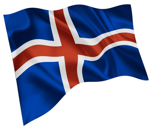 Iceland National Flag World Icon — Stock Vector