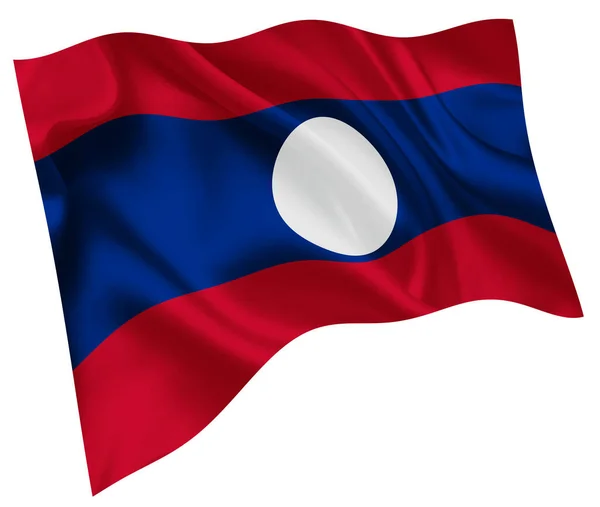 Laos Nationale Vlag Wereld Icoon — Stockvector