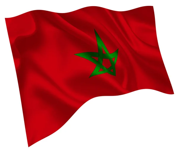 Marokkó Nemzeti Lobogó Világának Ikonja — Stock Vector