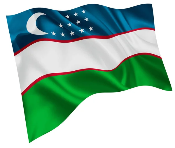 Мировая Икона Национального Флага Узбекистана — стоковый вектор