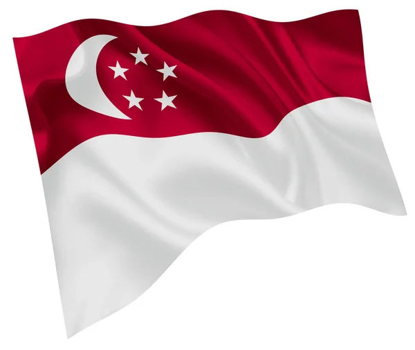 Singapore Bandiera Nazionale Icona Del Mondo — Vettoriale Stock