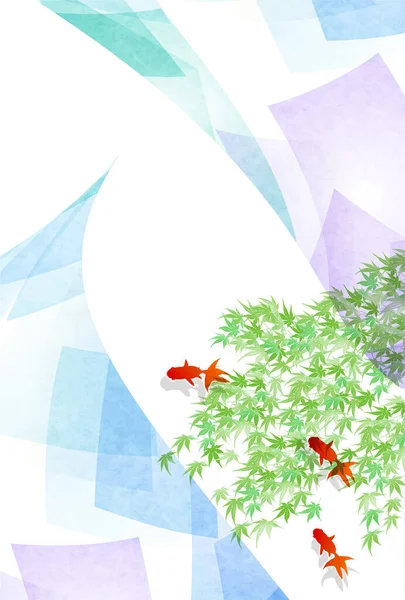 Yaz havai fişekleri Japon balığı arka planını selamlıyor. 